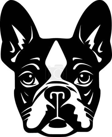 Illustration for Boston terrier - minimalist and simple silhouette - vector illustration - Royalty Free Image