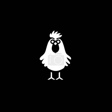 Pollo - logo minimalista y plano - ilustración vectorial