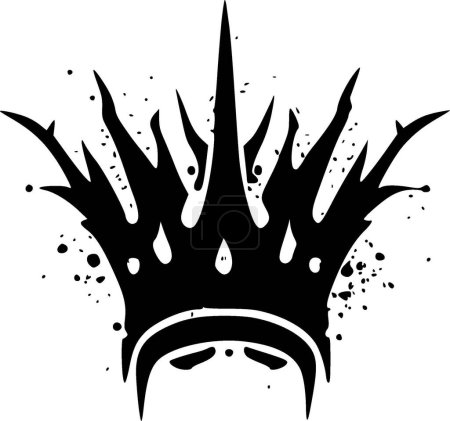 Corona - icono aislado en blanco y negro - ilustración vectorial