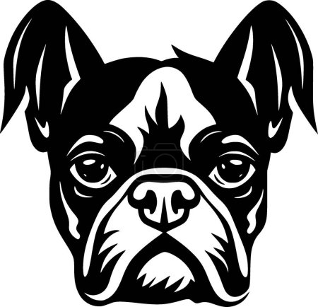 Ilustración de Bulldog francés - icono aislado en blanco y negro - ilustración vectorial - Imagen libre de derechos