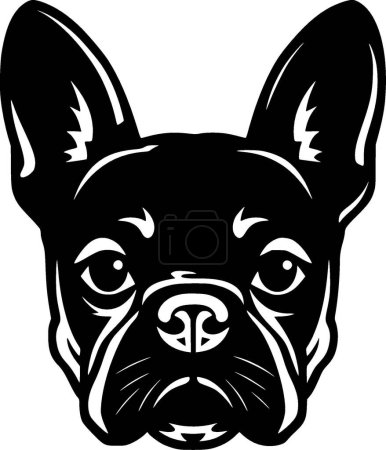 Ilustración de Bulldog francés - ilustración vectorial en blanco y negro - Imagen libre de derechos