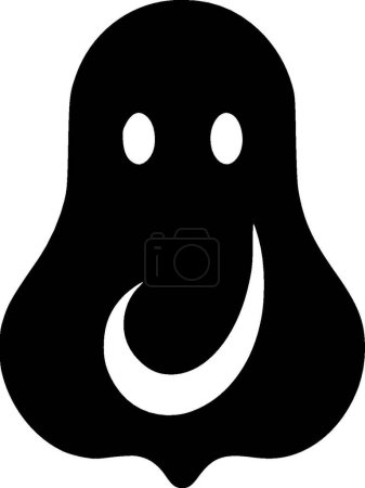 Fantasma - icono aislado en blanco y negro - ilustración vectorial