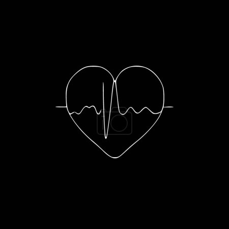 Heartbeat - minimalist and simple silhouette - vector illustration