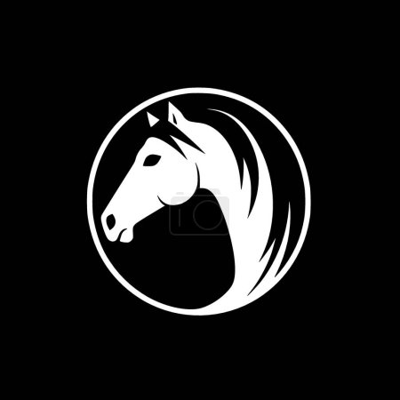 Illustration for Horse - minimalist and flat logo - vector illustration - Royalty Free Image