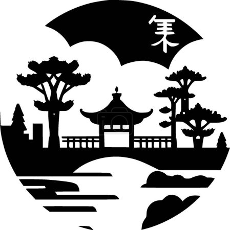 Japon - silhouette minimaliste et simple - illustration vectorielle