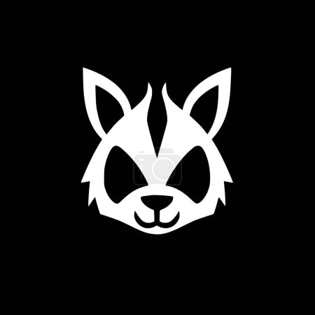Panda - black and white vector illustration