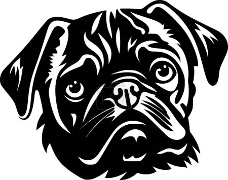 Illustration for Pug - minimalist and simple silhouette - vector illustration - Royalty Free Image
