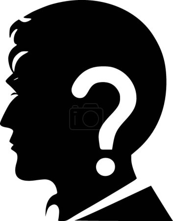 Question - minimalist and simple silhouette - vector illustration