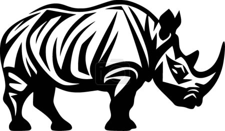 Illustration for Rhinoceros - minimalist and simple silhouette - vector illustration - Royalty Free Image