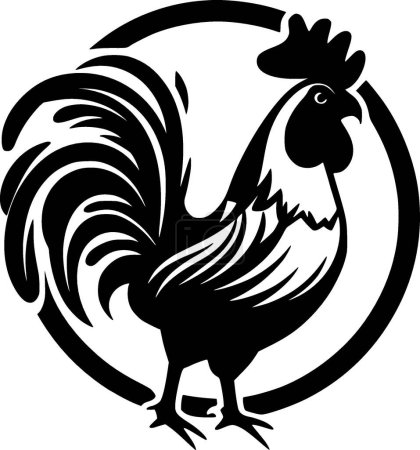 Illustration for Rooster - minimalist and flat logo - vector illustration - Royalty Free Image