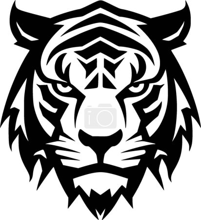 Téléchargez les illustrations : Tigre - silhouette minimaliste et simple - illustration vectorielle - en licence libre de droit