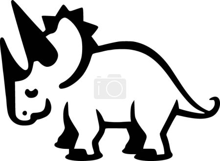 Ilustración de Triceratops - silueta minimalista y simple - ilustración vectorial - Imagen libre de derechos