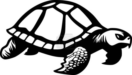 Schildkröte - schwarz-weißes Icon - Vektorillustration