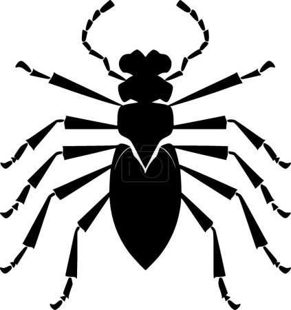 Hormiga - ilustración vectorial en blanco y negro