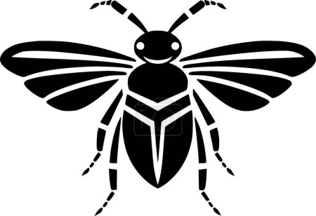 Coléoptère - icône isolée en noir et blanc - illustration vectorielle