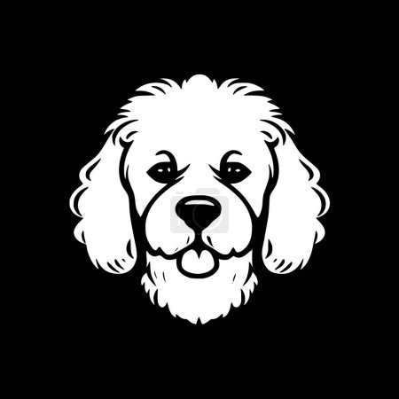 Bichon frise - black and white isolated icon - vector illustration