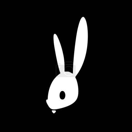Orejas de conejo - icono aislado en blanco y negro - ilustración vectorial