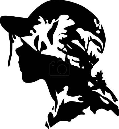 Camo - black and white isolated icon - vector illustration