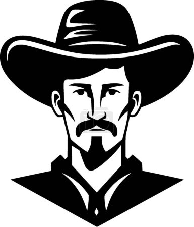 Téléchargez les illustrations : Cowboy - logo vectoriel de haute qualité - illustration vectorielle idéale pour t-shirt graphique - en licence libre de droit