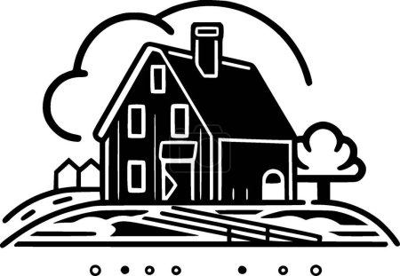 Farmhouse - minimalist and flat logo - vector illustration