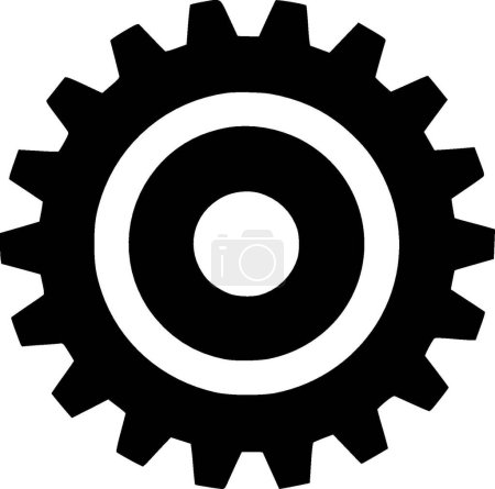 Illustration for Gear - black and white vector illustration - Royalty Free Image