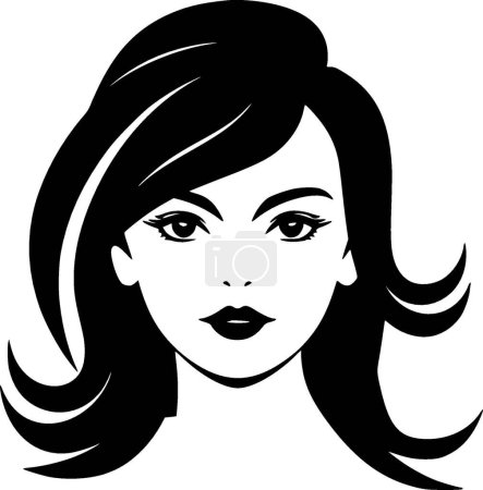 Illustration for Girl - minimalist and flat logo - vector illustration - Royalty Free Image