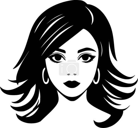 Illustration for Girl - minimalist and simple silhouette - vector illustration - Royalty Free Image