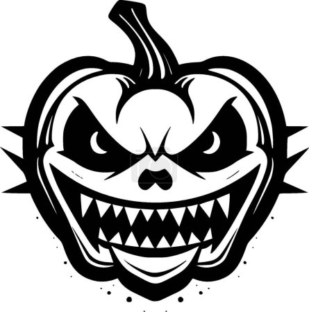 Halloween - black and white isolated icon - vector illustration
