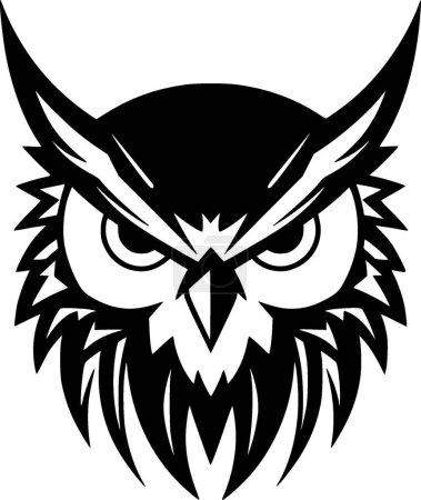 Owl - black and white isolated icon - vector illustration