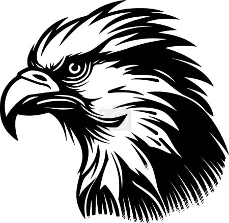 Perroquet - illustration vectorielle en noir et blanc