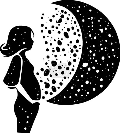 Pregnancy - minimalist and simple silhouette - vector illustration