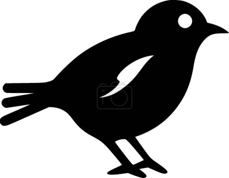 Téléchargez les illustrations : Oiseau Robin - silhouette minimaliste et simple - illustration vectorielle - en licence libre de droit