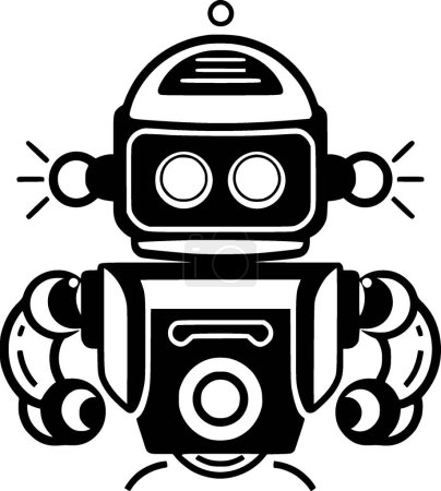 Ilustración de Robot - logo minimalista y plano - ilustración vectorial - Imagen libre de derechos