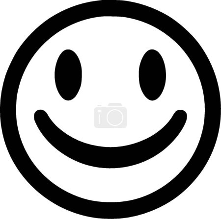 Smiley face - minimalist and flat logo - vector illustration