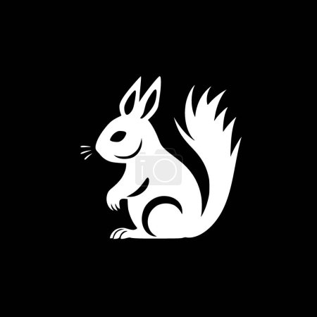 Squirrel - black and white isolated icon - vector illustration