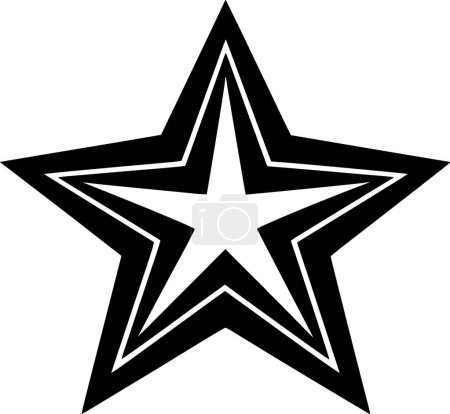 Star - illustration vectorielle en noir et blanc