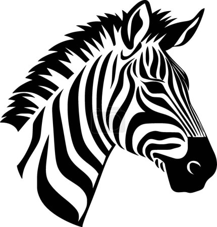 Ilustración de Cebra - ilustración vectorial en blanco y negro - Imagen libre de derechos