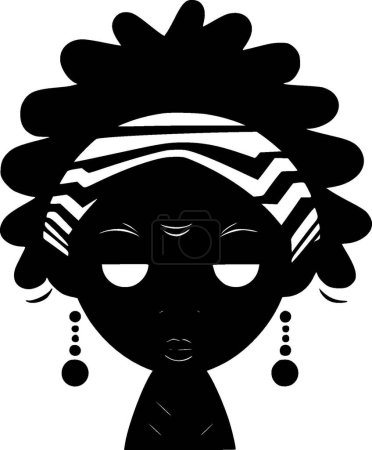 Téléchargez les illustrations : Africain - logo plat et minimaliste - illustration vectorielle - en licence libre de droit