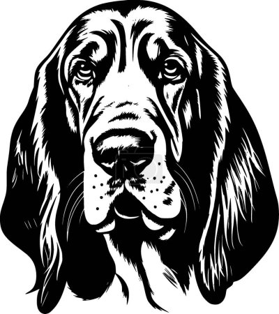 Illustration for Basset hound - black and white vector illustration - Royalty Free Image