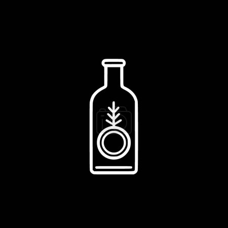 Illustration for Bottle - black and white isolated icon - vector illustration - Royalty Free Image