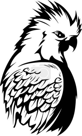 Kakadu - schwarz-weißes Icon - Vektorillustration