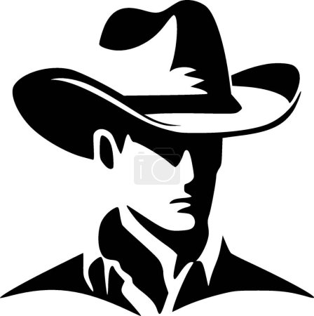 Cowboy - minimalist and flat logo - vector illustration