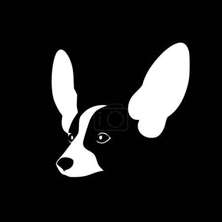 Orejas de perro - logo minimalista y plano - ilustración vectorial