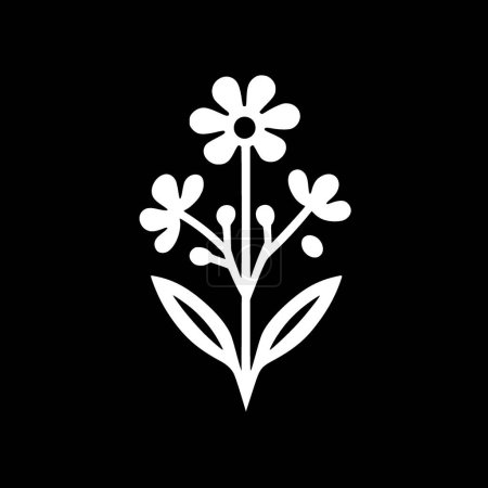 Blumen - schwarz-weiße Vektorillustration