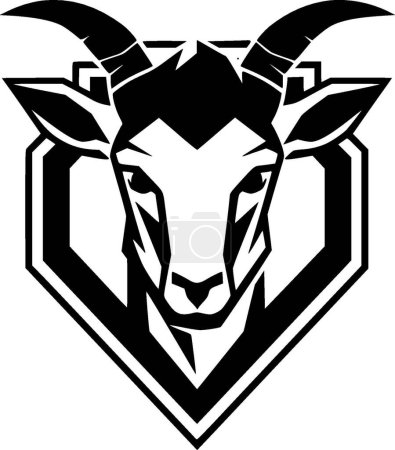 Goat - minimalist and simple silhouette - vector illustration