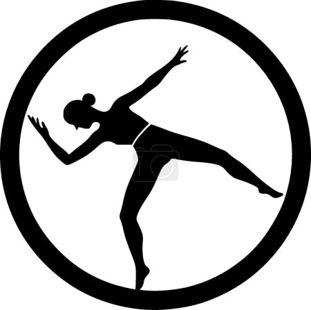 Gymnastics - black and white vector illustration