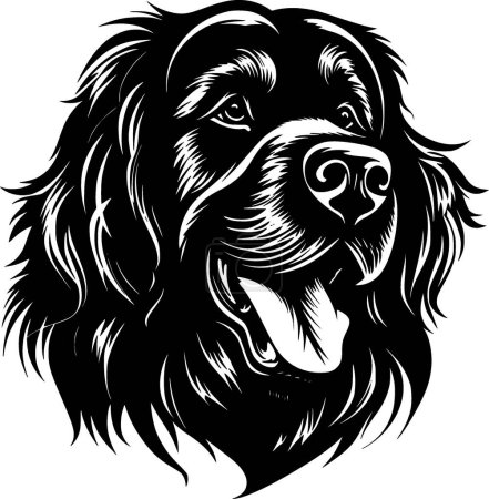 Leonberger - black and white isolated icon - vector illustration