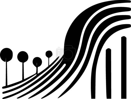 Líneas - icono aislado en blanco y negro - ilustración vectorial