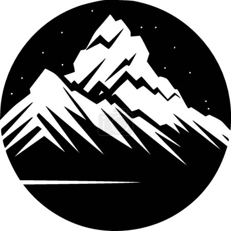 Chaîne de montagnes - silhouette minimaliste et simple - illustration vectorielle