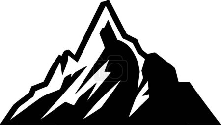 Berge - minimalistisches und flaches Logo - Vektorillustration